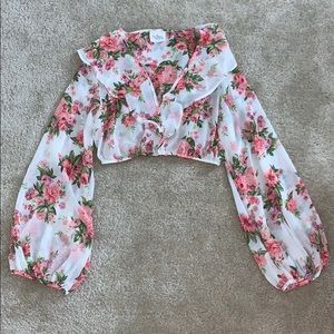 Sheer Floral Crop Top